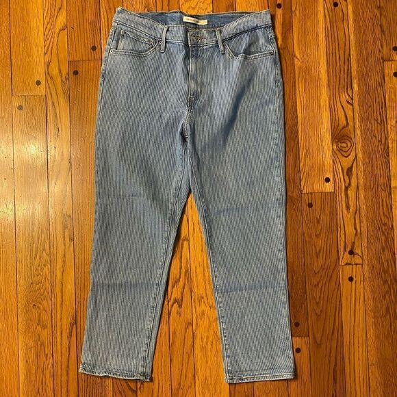LEVI’S 724 high rise straight striped denim cropped jeans‎ - Picture 3 of 9